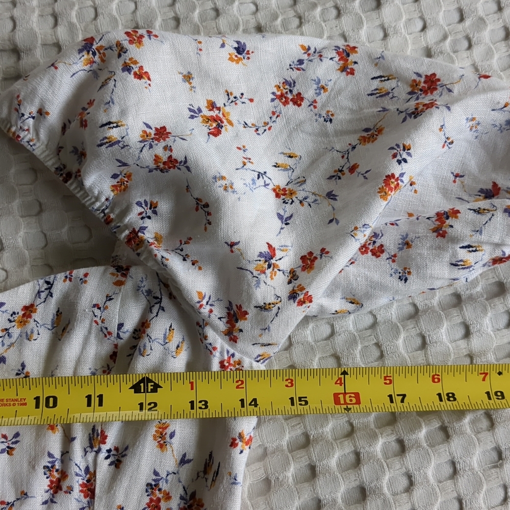 Reformation Harris Gabrielle Linen Mini Dress‎ Puff Sleeve Floral Size 4 - Picture 9 of 12
